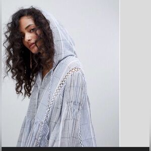 Free People Baja Babe Striped Pullover Hoodie
